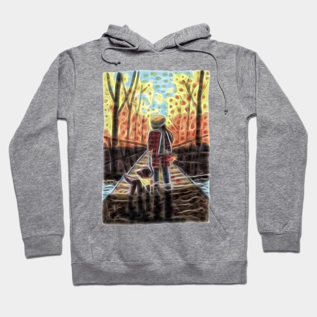 Autumn Walk with the Dog Hoodie by Mila-Ola_Art